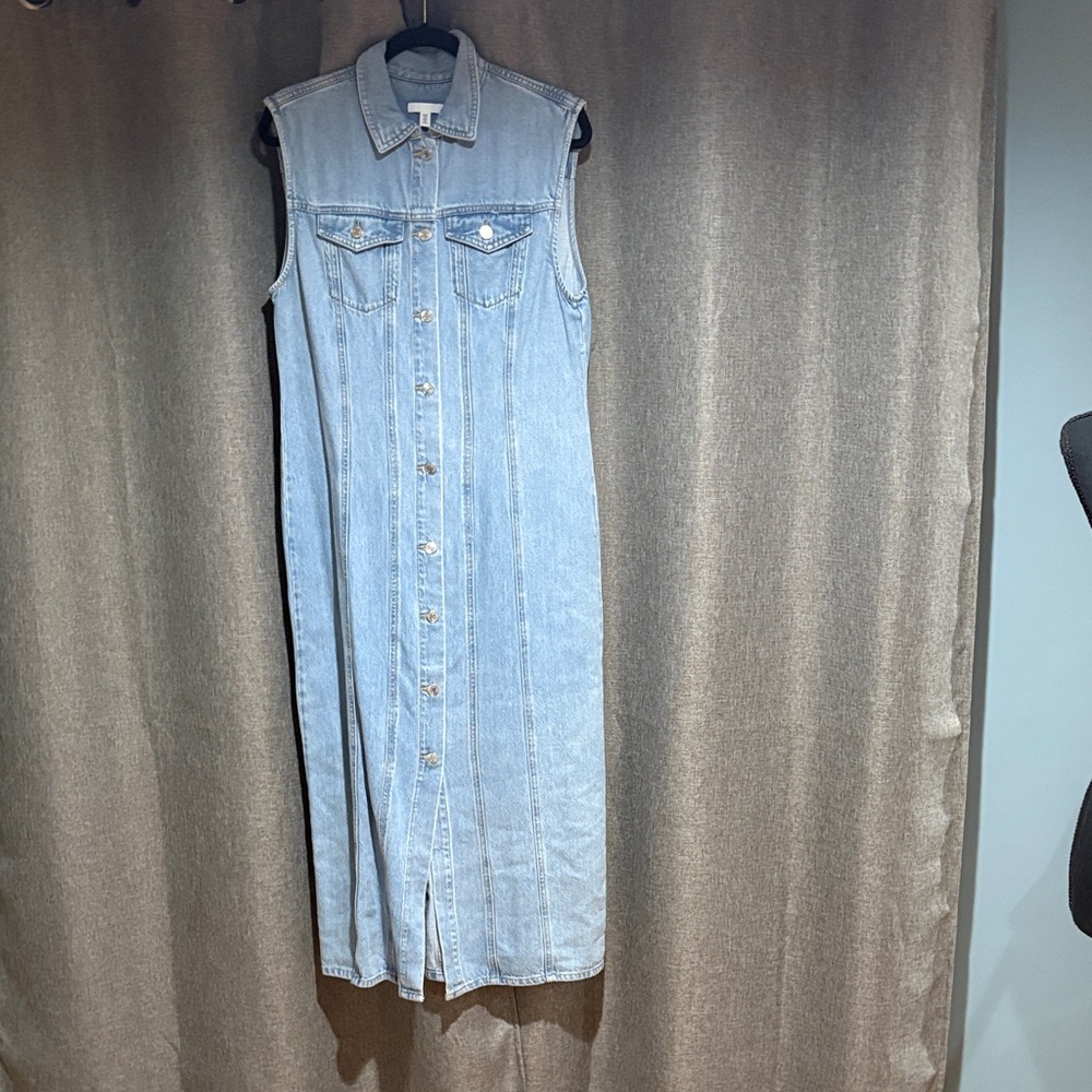 H&M Light Blue Sleeveless Denim Maxi Dress